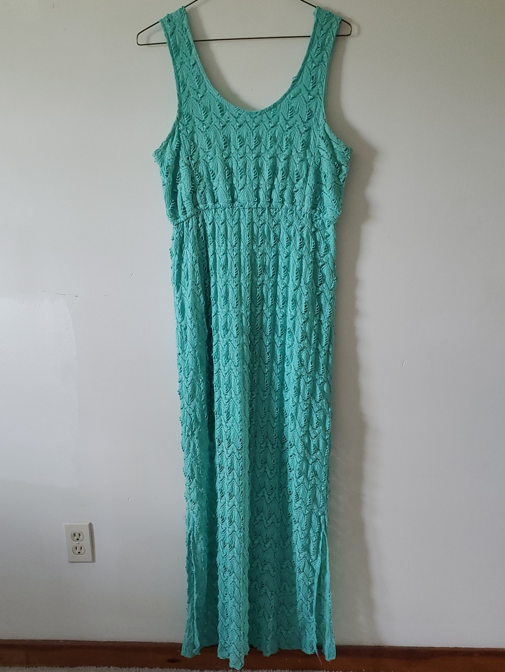 Vanity Aqua Lace Maxi Dress